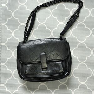 Black Faux Leather Women's Bag